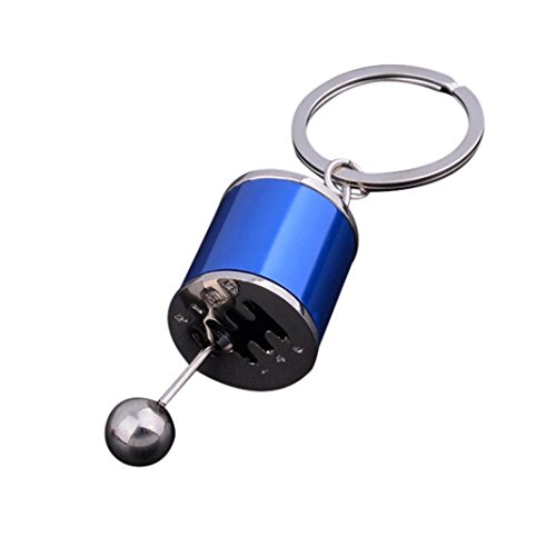 SMILEQ Fashion Mini Keychain Gear Shift Gear Stick Gear Box Metal Keyfob Car Keyring Decor Gift (Blue)