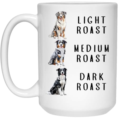 Taza para café Australian Shepherd de cerámica blanca 15oz miniatura 1
