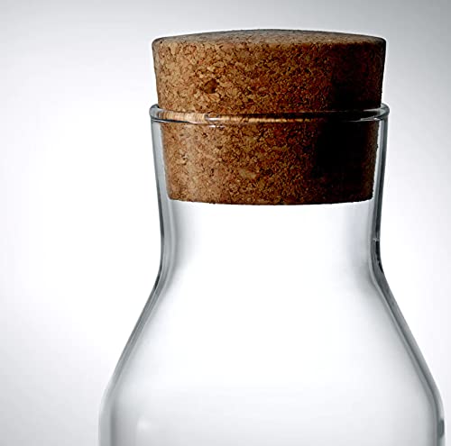Image of IKEA 365+ Clear Glass Carafe with Cork Stopper, 34 oz (1L) - 2 Pack