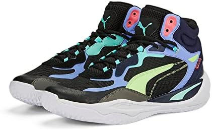 PUMA Playmaker Pro Mid Sneaker, Black-Electric Purple, 6 US Unisex Big Kid | Image 6
