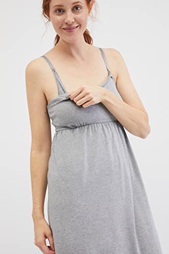 Image of Motherhood Maternity womens Lace Trim Clip Down Nursing Nightgown & Lounge Dress for Breastfeeding