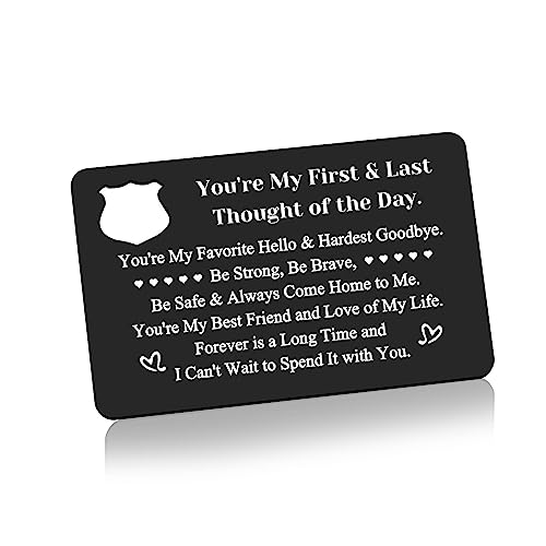 Vadaka Police Officer Gift Police Officer Prayer Engraved Wallet Card Policeman's Prayer Gift Deputy Sheriff Gift Police Academy Graduation Gift Policeman Gift Metal Wallet Card for Husband Boyfriend