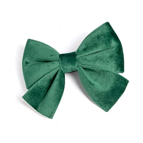 Fluffy Tailers Emerald Green Velvet Dog Collar Bowtie - Image 4