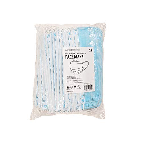 Disposable Face Mask, Pack of 50, New Packaging