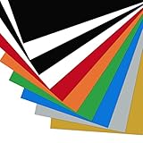 NANAPLUMS Plotterfolie Textil - Heat Transfer Vinyl 30.5 cm*25.4 cm für Textilien Transferfolie zum Aufbügeln für DIY T-Shirt, Stoffe (10 Stück 8 Farben)