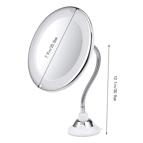 Miroir de maquillage ventouse réglable VICASKY avec éclairage miroir grossissant orientable - 3