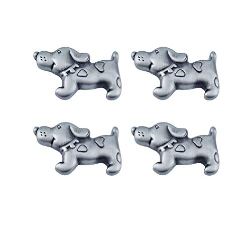 Laide Perillas de cabeza de perro de aleación de zinc para manija de cajón, gabinete de aparador, tiradores de cocina, decoración del hogar, 4 piezas (plata)