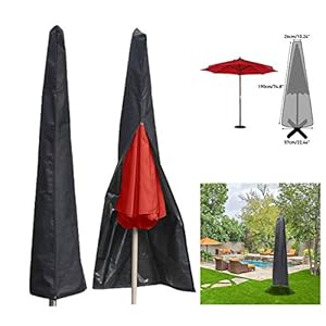 Essort Sonnenschirm Schutzhülle, 190CM Höhe Sonnenschirm Abdeckung für Ø300 cm Sonnenschirm, Wasserd icht Polyester Sonnenschirm Hülle Fit 6-11ft Sonnenschirm