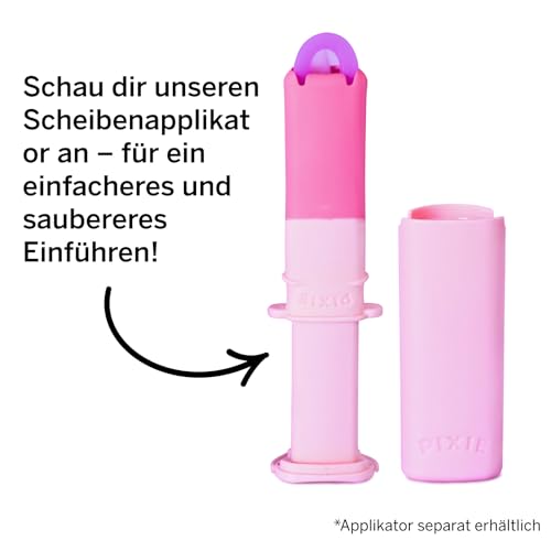 Pixie Menstruationsscheibe – Ohne Metalle & Toxine – 100% med. Silikon – Platz 1 der weichsten wiederverwendbaren Menstruationsscheiben – Entfernen wie Tampon – 12 h tragbar – 3 Tampons (Klein)