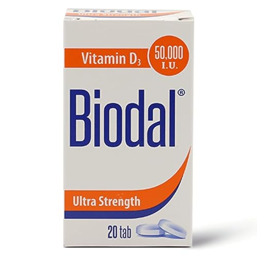 Biodal 50 000 Units Vitamin D Supplement Bone Health - 20 Tablets