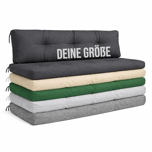 Auflage für Hollywoodschaukel nach Maß Individuelle Schaukelbankauflage Kissen Palettenpolster Sitzkissen & Rückenkissen wetterfest wasserabweisend dicke Matratze Gartenpolster in Wunschfarbe [133]