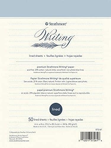 Strathmore 500 Series Lined Writing Paper Pad, 8.5x11 inches, 50 Pages (24lb/90g) - Professional...