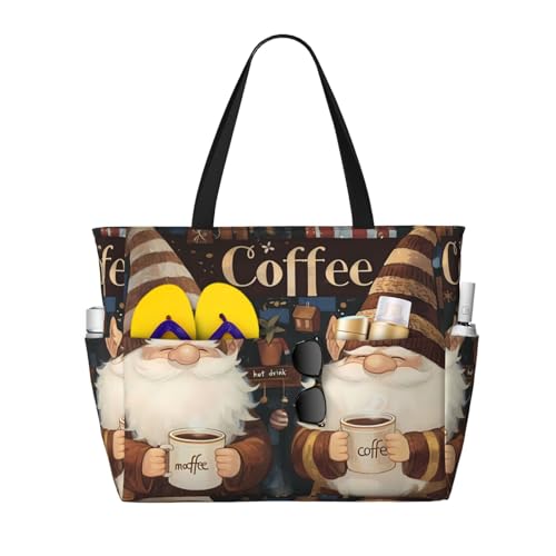 Wolf Print Large Beach Tote Bag Women Waterproof Sandproof Zipper Beach Tote Bag For Pool Gym Grocery Travel With Wet