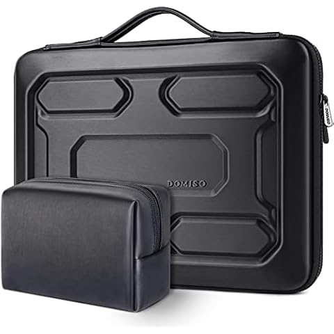 DOMISO 17 inch Laptop Sleeve with Pouch Shockproof Waterproof EVA Protective Case for 17.3" Dell Inspiron/MSI GS73VR Stealth Pro/HP Envy 17/LG Gram 17"/ROG Strix GL702VS, Black Cover