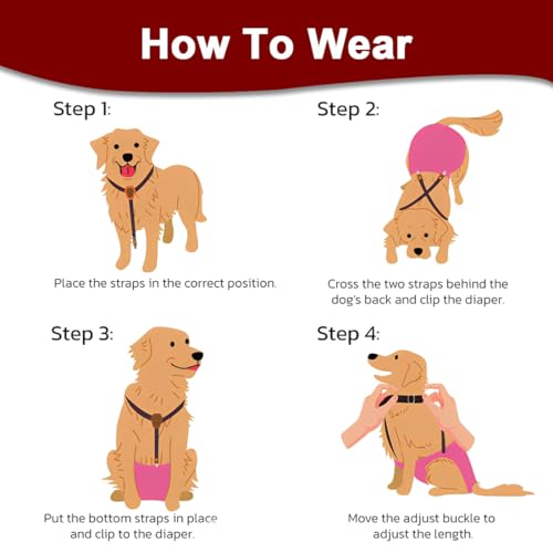 KEMUZ hundewindeln Clip hundewindel Pet Soft Hundewindel-Hosenträger,Hunde-Hosenträger, Hunde-Windelgeschirr, Hosenträger für Windeln, Damen, Welpen-Hosenträger, Bauchbänder, Haustier-Kleidung (E)