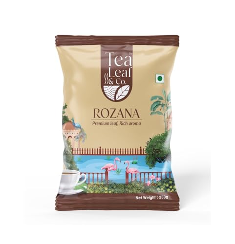 Tea Leaf & Co. Rozana Premium CTC Black Tea Strong & Bold Flavor Fresh Loose Leaf for a Robust Morning Energy Boost 250g Pack