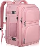YGSNTG Travel Backpack for Women, 52L Carry On Backpack, Extra Large Expandable Travel Bag, 18.4 Inch TSA Flight Approved Luggage Personal Item Size with USB, Teacher Business Daypack, Pink