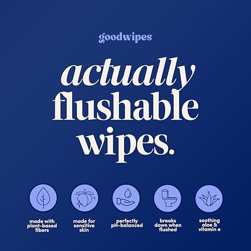 Image of goodwipes Flushable Wipes for Women - Cedar Individually Wrapped Travel Butt Wipes To Go, Mini Purse & Festival Essentials for Adults, pH Balanced for Feminine Hygiene, 32 Count (1 Pack)