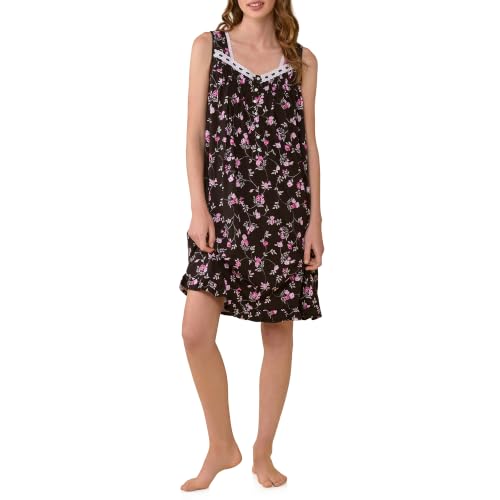 Image of Eileen West Sleepwear & Loungewear for Women - Jersey Knit Collection - 100% Cotton Sleeveless Lightweight Short Nightgown