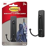 Command Matte Black Double Hook, Organize Damage-Free, Indoor Use (17036MB-ES)
