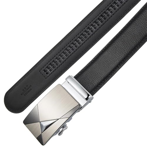 Men's Solid Color Leather Belt Automatic Buckle 3.5Cm Formal Business Belt Casual Belt4