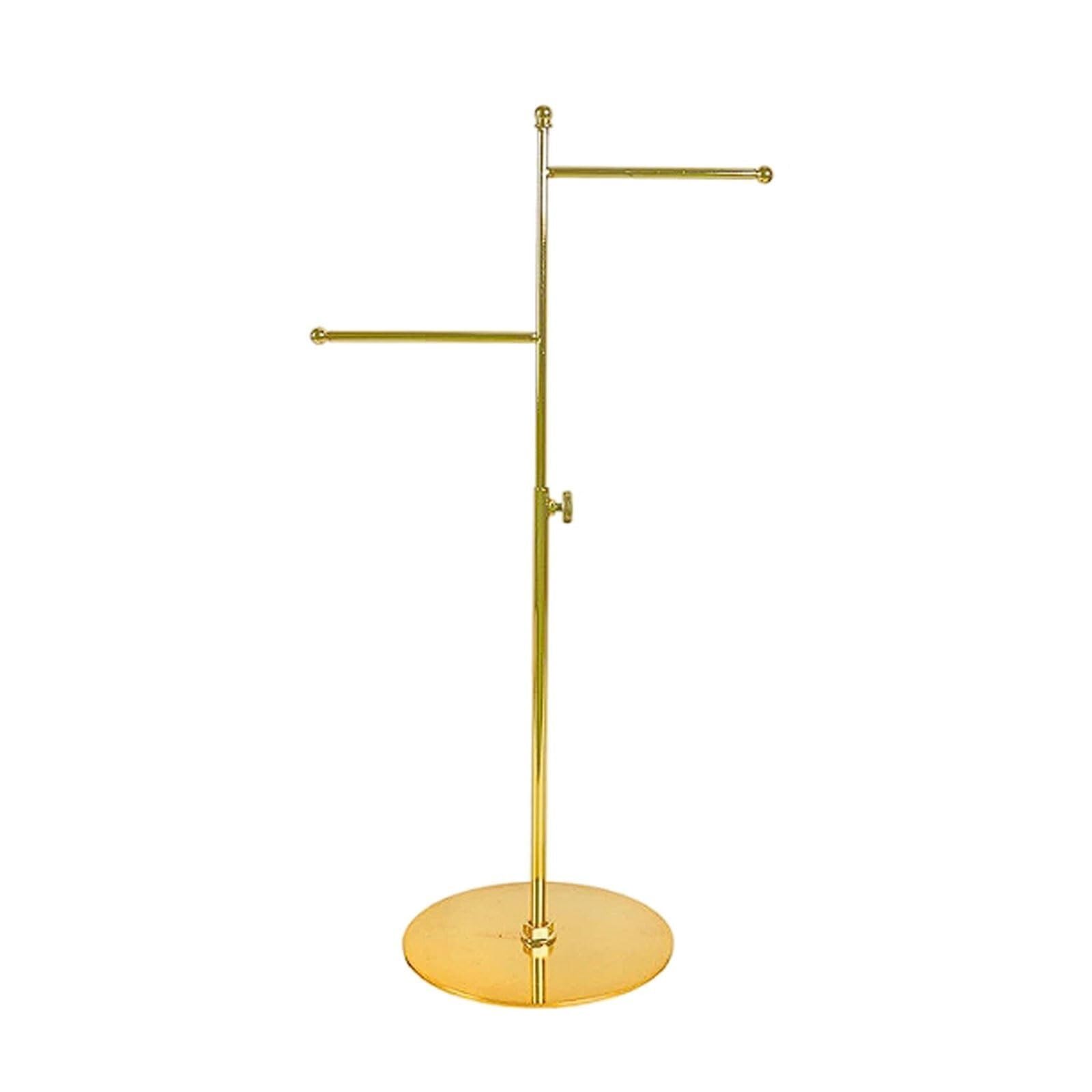 WxuuLTGJR Tabletop Jewelry Display Stand Adjustable Earring Tower Rack Iron Wire Jewelry Easel Stand Holder Countertop Scarves Organizer(Gold)
