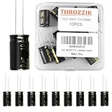 Throzzik 10uF 450V 13 * 20mm 10pcs Electrolytic Capacitor 10 uF MFD 450 Volt 0.51 * 0.79in Aluminum Capacitors