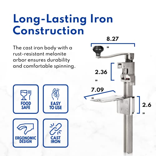 New Star Foodservice 7006841 #1 Manual Table Can Opener With Plated Steel Base For Cans Up To 11” Tall #TOP7