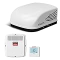FOGATTI RV Air Conditioner 15000 BTU Roof top with Heat Strip Non-Ducted Camper AC Unit, 115V AC 15.5A, including with Air Distribution Box and White InstaCool Series