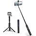 Produktbild ATUMTEK Bluetooth Selfiestick Stativ mit Schraubbefestigung, 4 in 1 Aluminium Selfie Stick mit Drahtloser Fernbedienung für iPhone 12/X/XS/8/7 Plus, Samsung, GoPro, Osmo Action, Selfie Light und Mehr