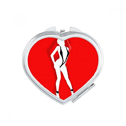 Stand Bikini Beauty Woman Heart Mirror Travel Magnification Portable Handheld Pocket Makeup image 2