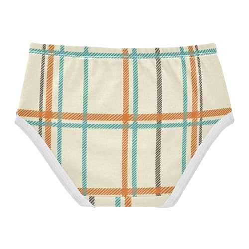 Girls' Brief Panties Breathable Underwear for Toddler Colorful Grid Plaid Material2