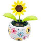 TypoGrove Sunflower Solar Power Flip Flap Flower Insect for Car Decoration Swing Dancing Flower Eco-Friendly Bobblehead Solar Dancing Flowers in Colorful Pots Car Decoration