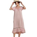 Singingqueen Womens' Cotton Nightgown Nightshirt Ladies Victorian Sleepwear Dress Gown Pajamas...