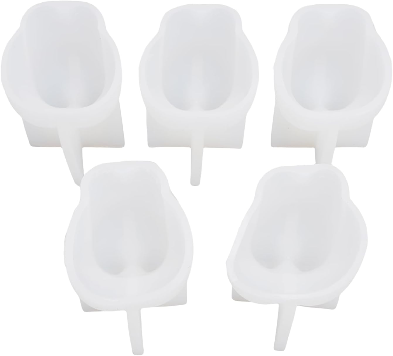 AUNMAS Cat Shaped Silicone Baking Forms 5-Pack, 3D Dessert Makers Microwave and Freezer Safe for Easy Release Pudding Chocolate Cake, 90x80x90mm