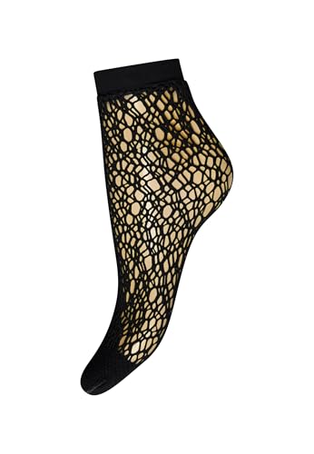 Wolford W Net Socks For Women Patterned Net Design Soft Solid Cuffs Sustainably Dyed No Show Perfect Comfort Short CrewSocks2