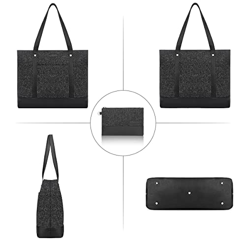 Laptop Tote Bag for Women, Water Resistant Canvas Womens Work Tote Bag, Large Capacity Shoulder Bag Fits 15.6 inches Laptop 5