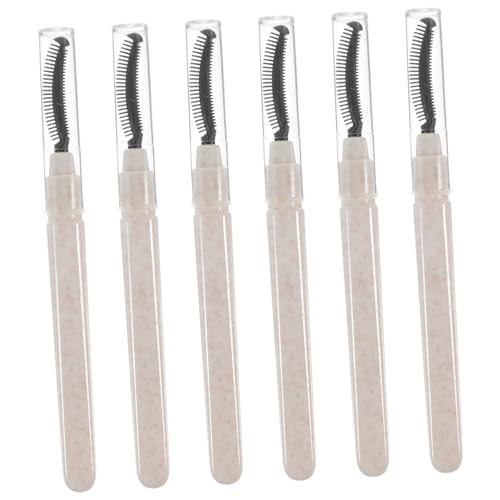 SOESFOUFU 6 Pack Lash Brush Set Silicone Eyelash Mascara Wands Cap Lash Comb for Extensions for Travel