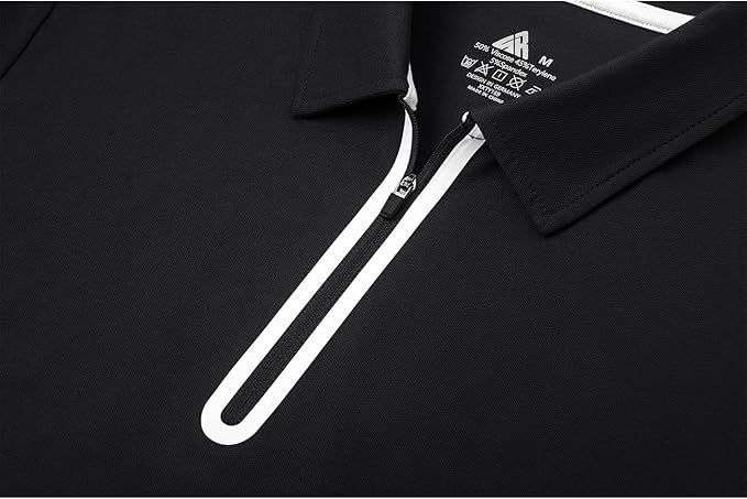 1/4 Zipper Polo Shirts Men Long Sleeve Golf Shirt Collared Tennis Shirt4