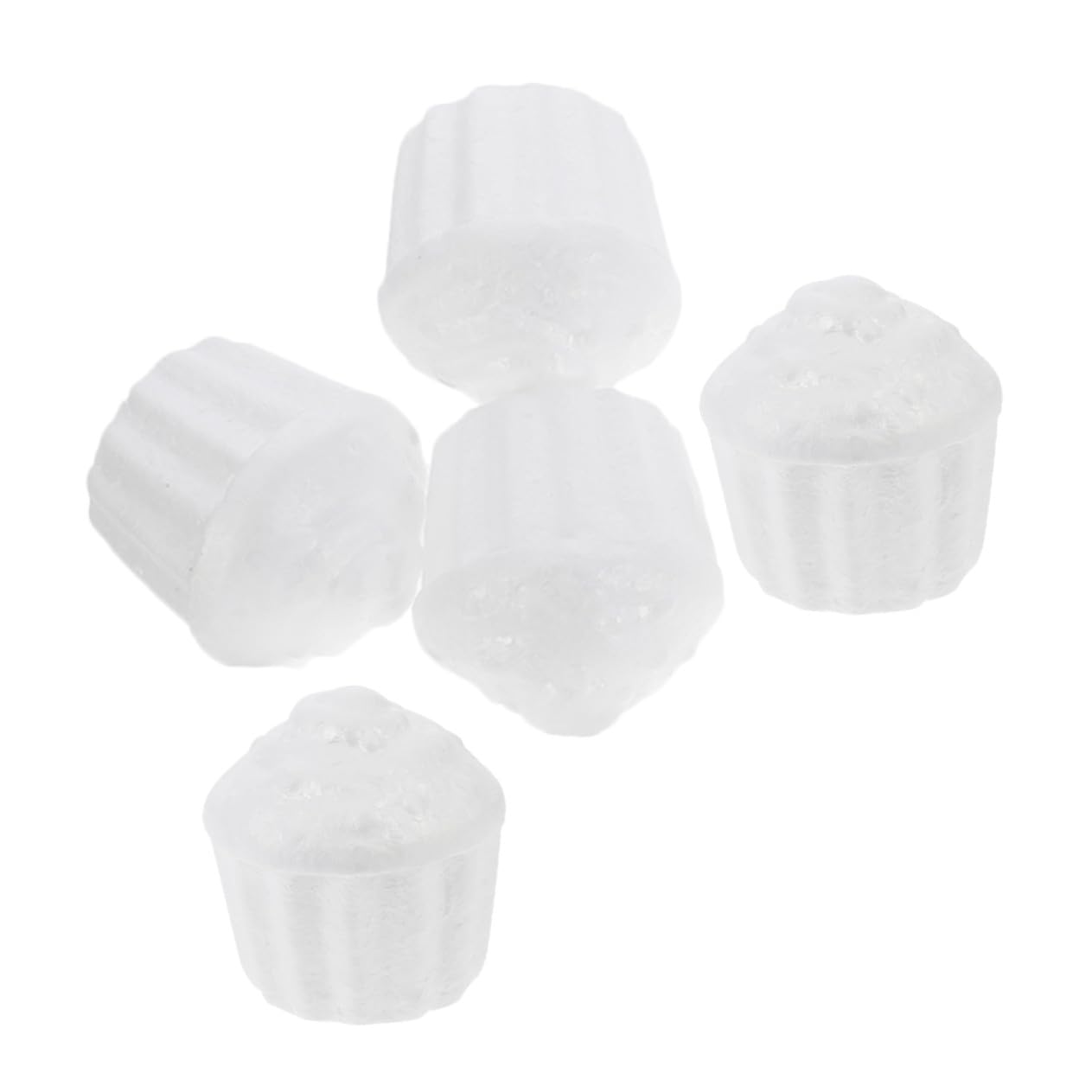 Operitacx Lot De 5 Modèles De Cupcakes en Mousse Blanche 7,8 Cm pour DIY Décoration Gâteau, Accessoires Réutilisables pour Garçon Et Filles Créatifs Et Entraînement Pâtisserie Fête Mariage