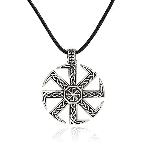 Myshape Slavic Kolovrat Pendant Amulet Slavic Sun Wheel Necklace Kolovrat Pagan Jewelry Gift Cover