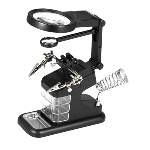 TOPBATHY Pinza De Soldadura Usb Mano Amiga Manos Amigas De Soldadura Soporte De Pcb Para Soldar Abrazadera Manual Para Electrónica Luz De Elaboración Luz Artesanal Lámpara De Lupa Black Abs