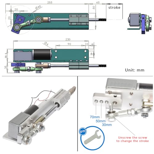 Attuatore Lineare Elettrico - Asta telescopica automatica con regolatore di velocità per automazione industriale e progetti fai da te