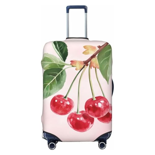Cherry Fruit Watercolor Preppy Elastic Travel Luggage Covers Dustproof Scratch-Resistant Suitcase Protector Fit 22-24 Inch