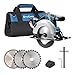 Price comparison product image Dong Cheng 20V Max Circular Saw 165mm Cordless Circular Saw with Dust Collection Adaptor and Guide, 24T & 40T TCT Blade Included, Battery and Charger Kit (4.0Ah)