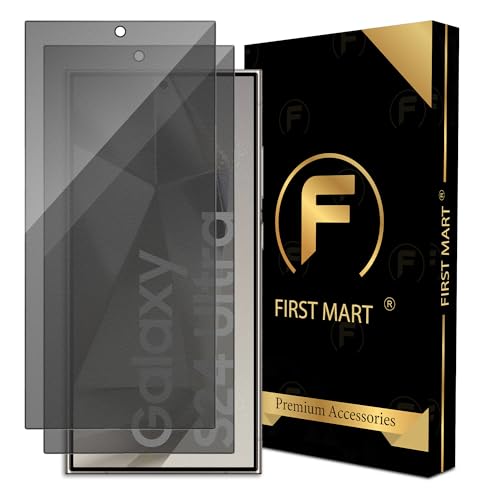 Image of FIRST MART Militry-Grade Matte-Privacy Tempered Glass for Samsung Galaxy S24 Ultra (6.8 Inches) - Anti-Spy, Anti- Glare, Edge to Edge I Case Friendly, 9H Hardness, Bubble-Free | Anti-Peeping Protection, 2 Pack