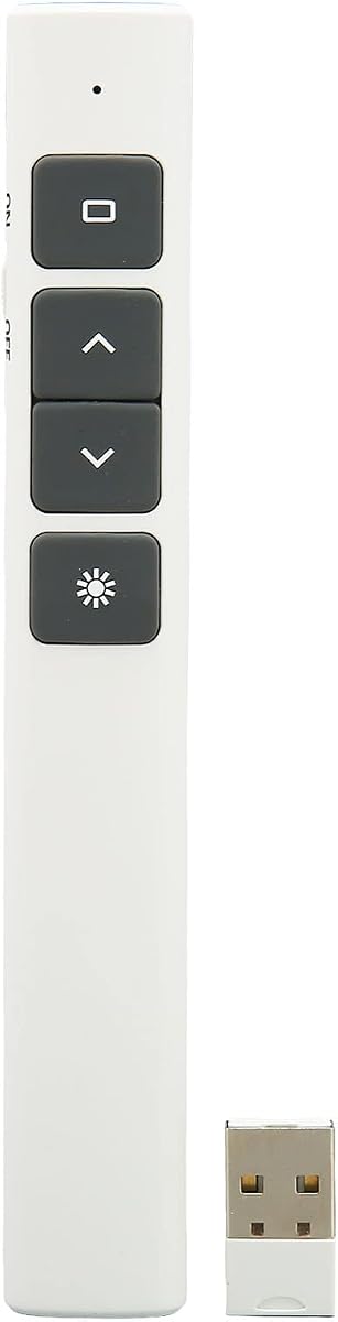 Wireless Presenter Remote, Presentation Clicker 109yd Control Battery Powered Presentation Remote Control Pointer for Meeting Teaching