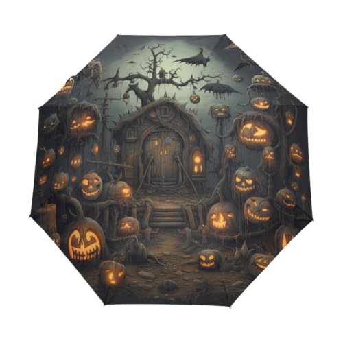 Parapluie automatique Halloween citrouille anti UV léger pour fille