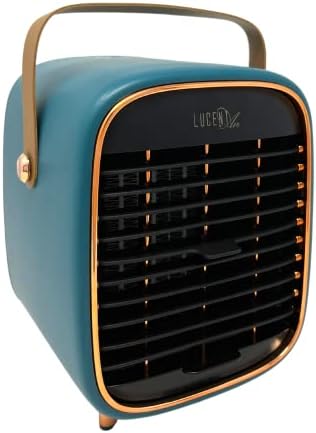 Lucent Air Space Heaters for Indoor Use – Ultra-Quiet Electric Heater with Built-In Night Light – Elegant Heater for Bedroom with 3 Fan Speeds and Adjustable Vents – Safety Switch Portable Heater