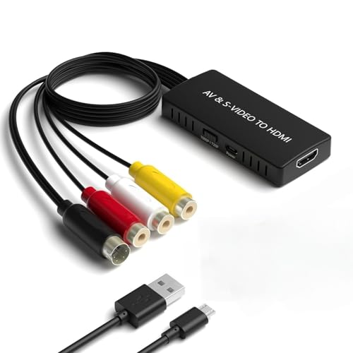 �R���|�W�b�g/S�[�q to HDMI �ϊ��� 1080P�Ή� Composite 3RCA AV/S-Video �R���o�[�^�[ �r�f�I�ϊ��� �A�i���O�f��HDMI�� rca to hdmi ���g���Q�[���@/SFC/N64/PS2�ȂǑΉ� ���{����